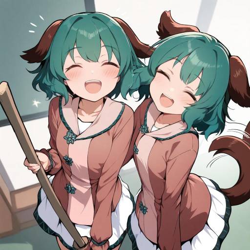Kyouko with Tail and Broom