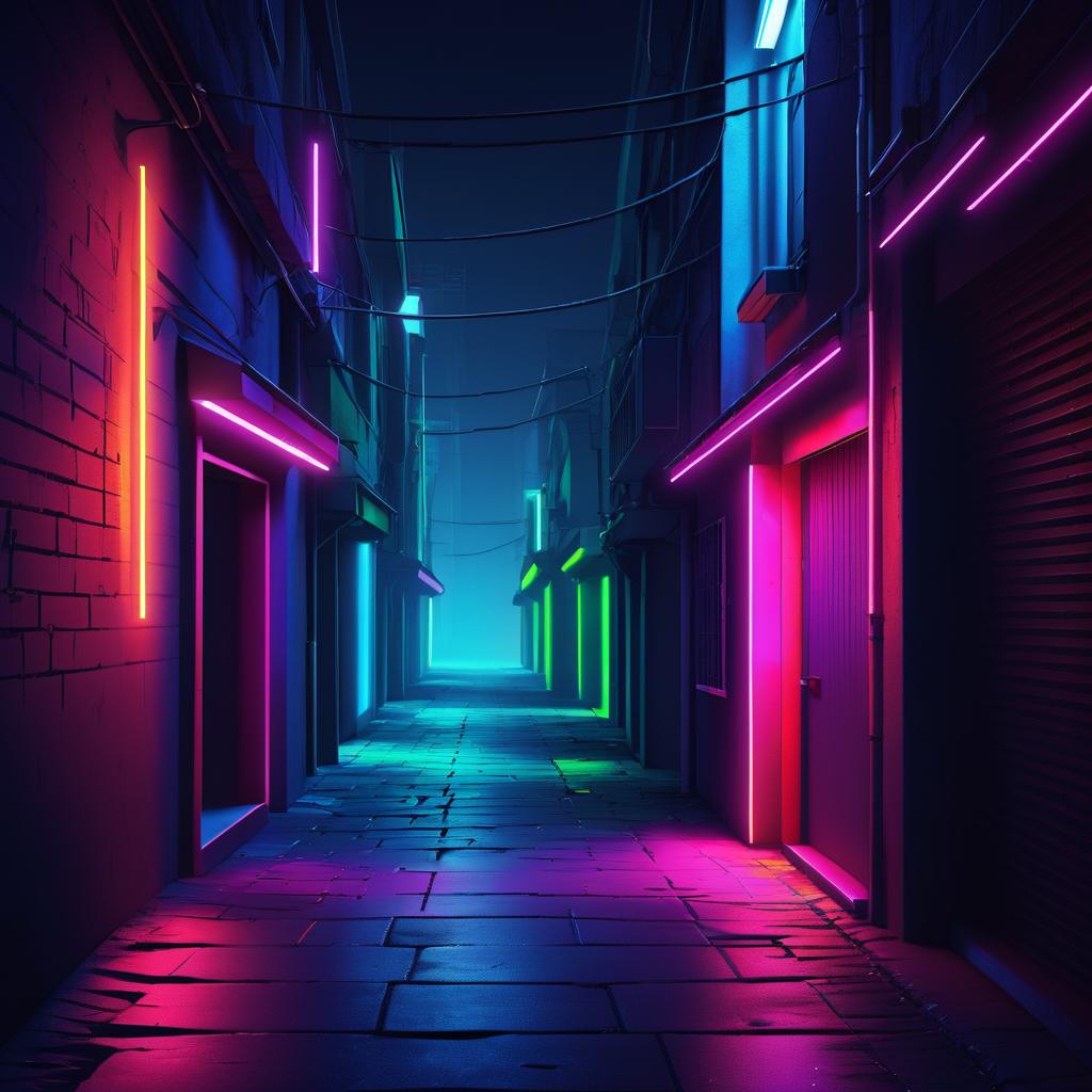 Neon Thriller: Shadows in the Alley