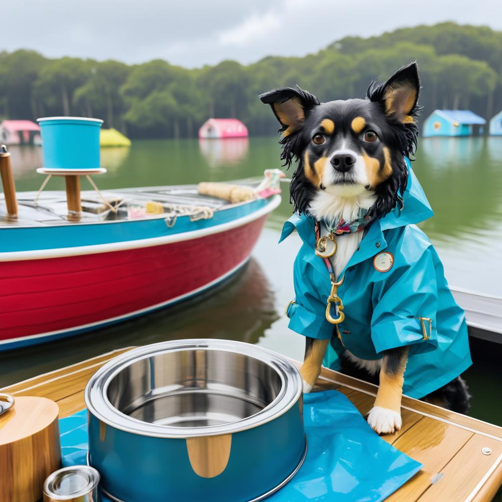 Stylish Dog on a Boat Adventure