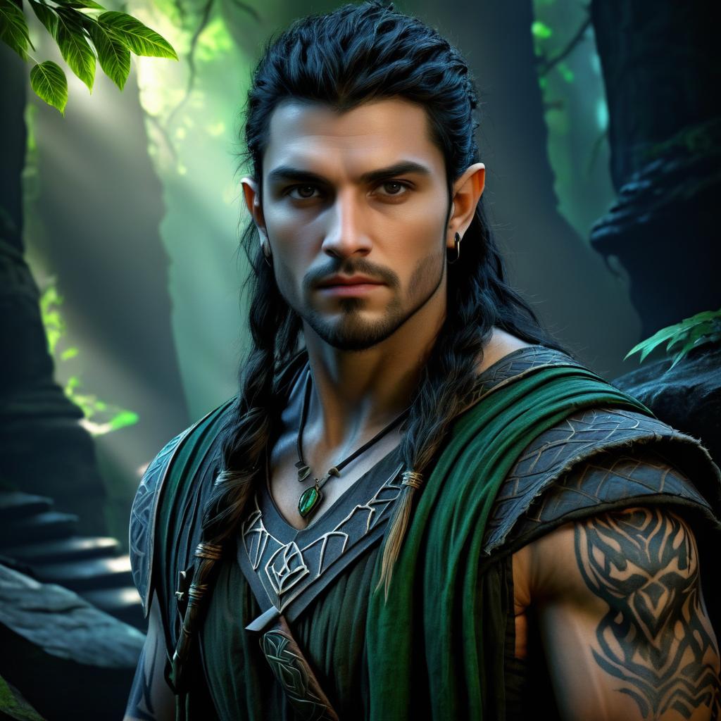 Mystical Male Half-Elf Druid Artwork