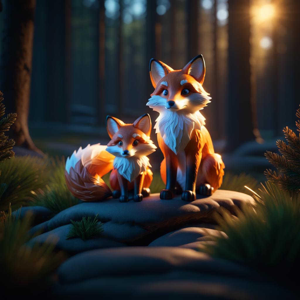 Cinematic Claymation Fox with Mood Lighting