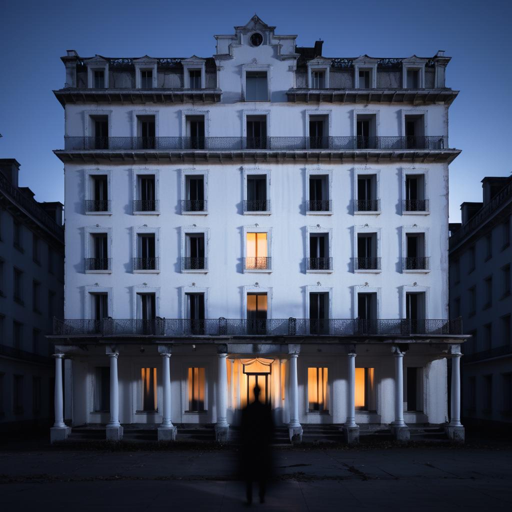 Eerie Dawn at a Haunted Hotel