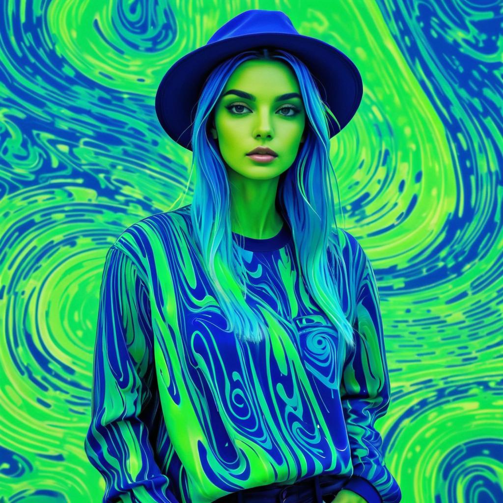 Neon Elegance: Munch Inspired Artistry