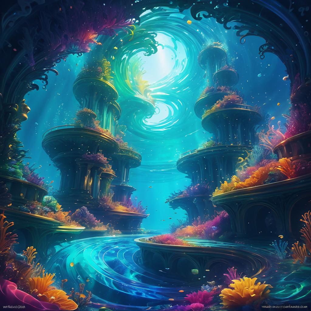 Vibrant Underwater Whirlpool Illustration