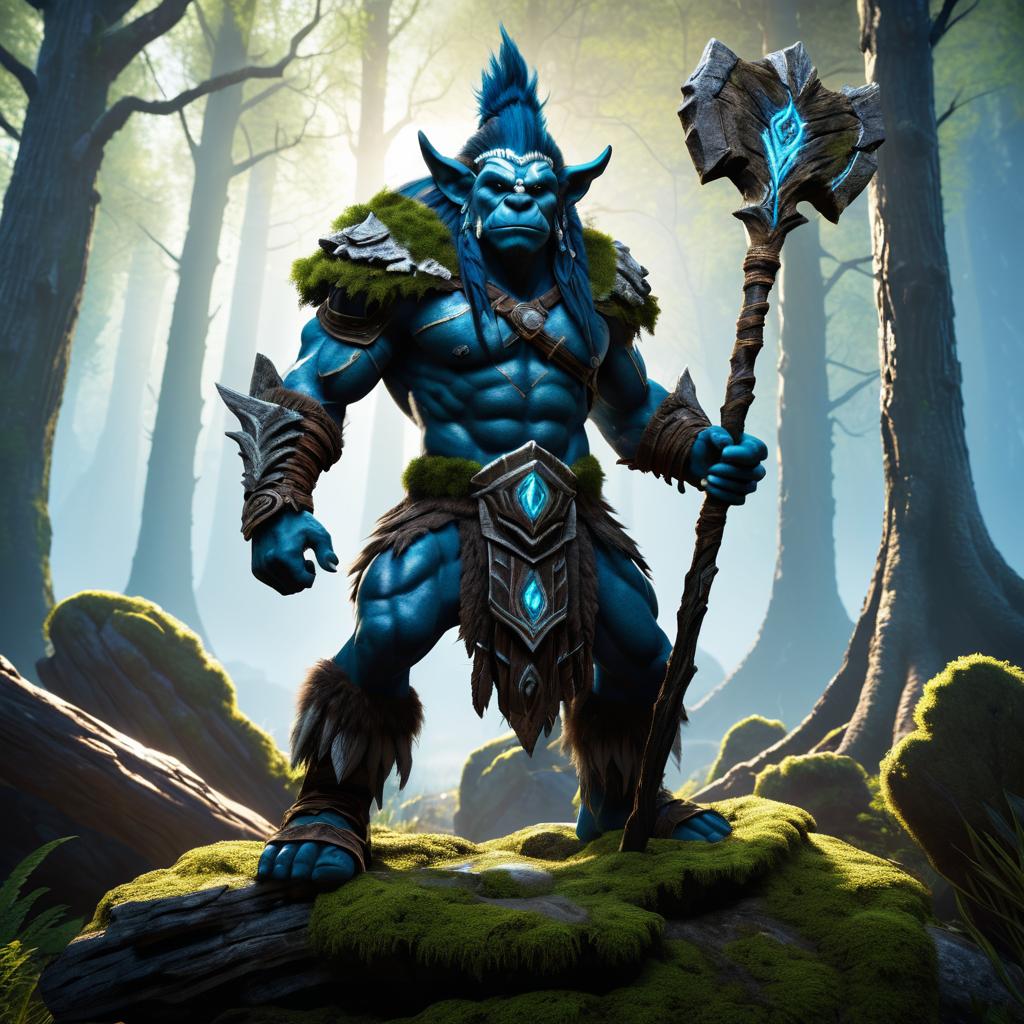 Epic Ancient Troll Shaman in Battle Pose