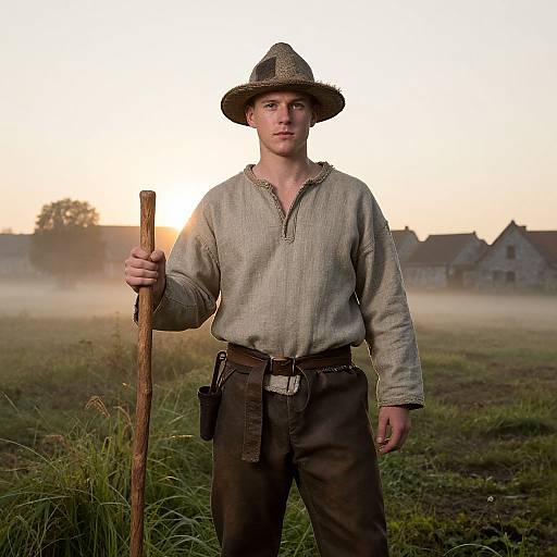 Medieval Farm Laborer Portrait