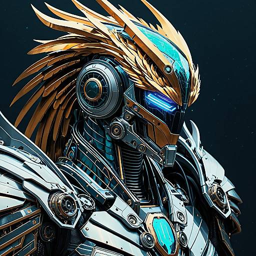 High-Tech Mechanical Phoenix Warrior
