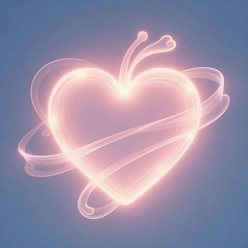 Glowing Heart with Ethereal Ribbons