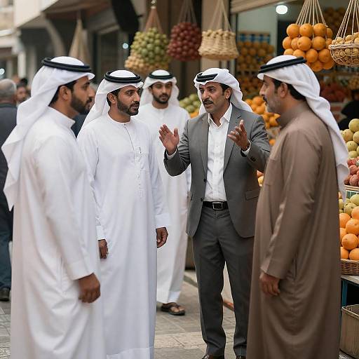 Bustling Middle Eastern Market Encounter