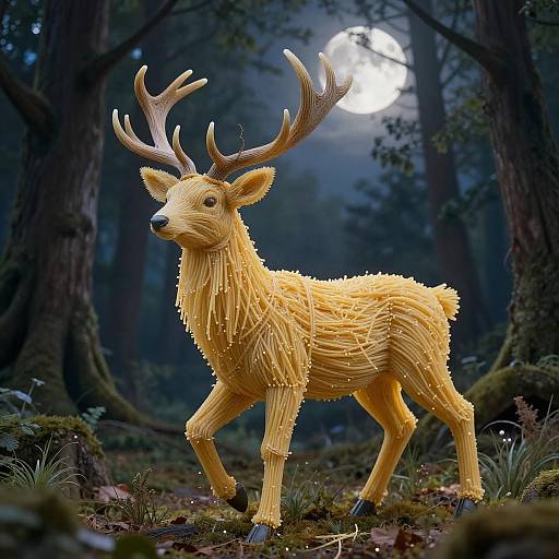 Majestic Spaghetti Stag in Enchanted Forest