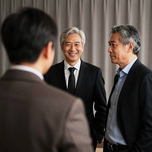 Intense Conversations Among Three Men