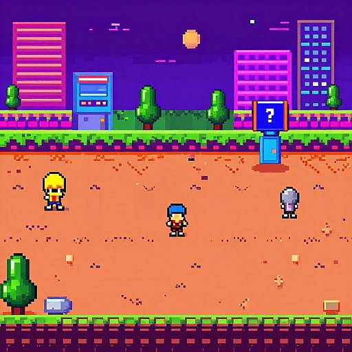 16bit Retro Arcade Neon Scene