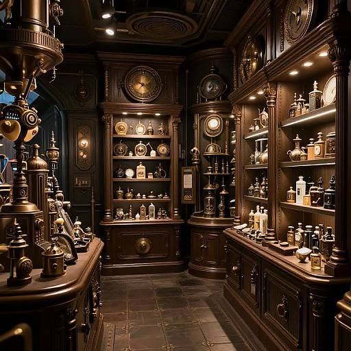 Steampunk Optical Store Interior