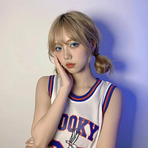 Young Woman in Looney Tunes Tank Top