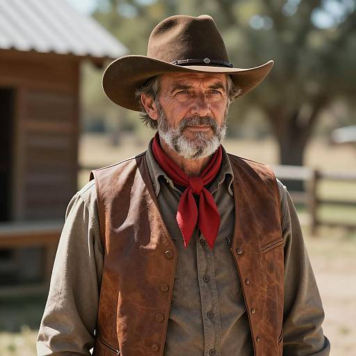 Older Man in Wild West Attire