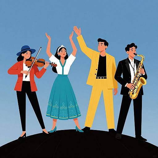 Musical Gathering on a Black Dome