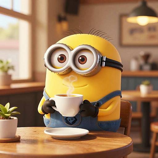 Cozy Minion Coffee Moment