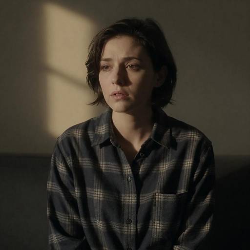 Moody Portrait of a Concerned Woman