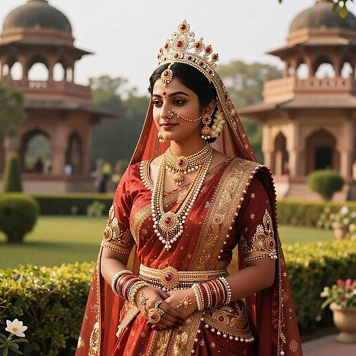 Ahilyabai Royal Portrait in Garden