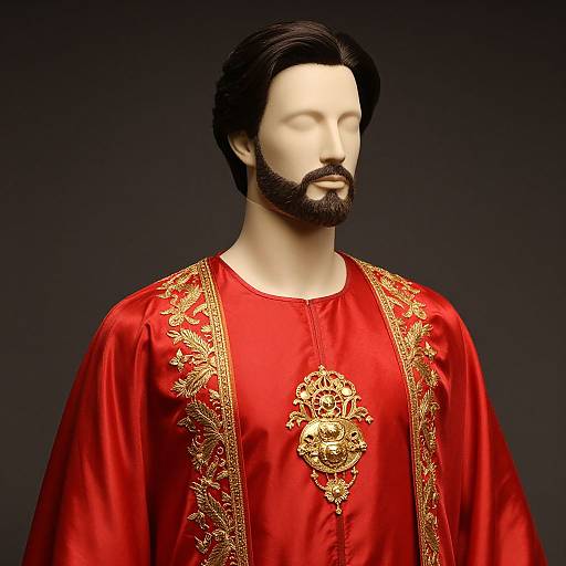 Mannequin in Embroidered Red Robe