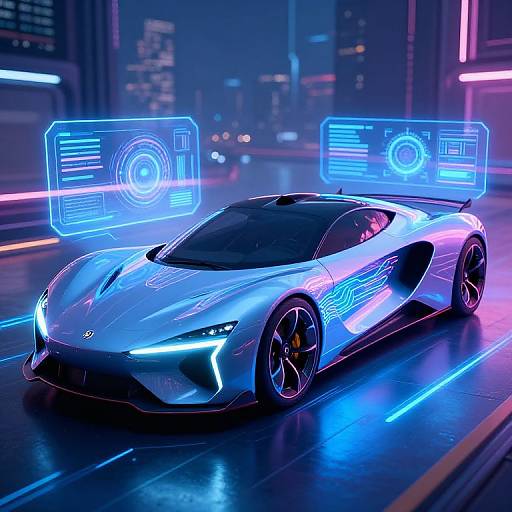 Futuristic AI-Powered Cyberpunk Car