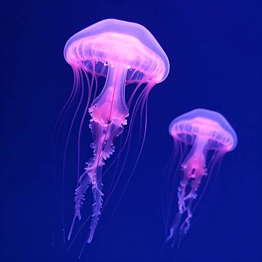 Glowing Jellyfish in Deep Blue