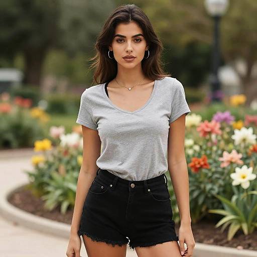 Voluptuous Woman in Casual Streetwear