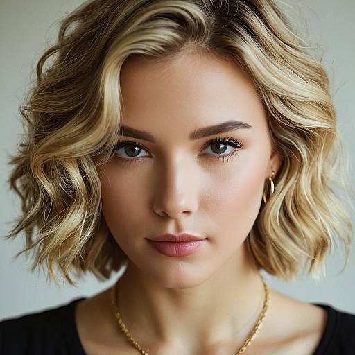 Stylish Young Woman Portrait with Blonde Hair