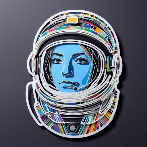 Astronaut Portrait Made from Paperclips