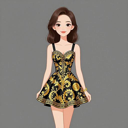 Elegant Woman in Baroque Dress