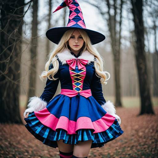 Whimsical Harlequin Cosplay Outfit Design