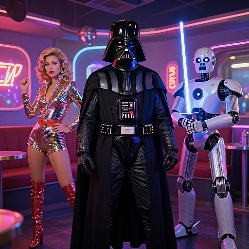 Futuristic Sci-Fi 70s Disco Scene