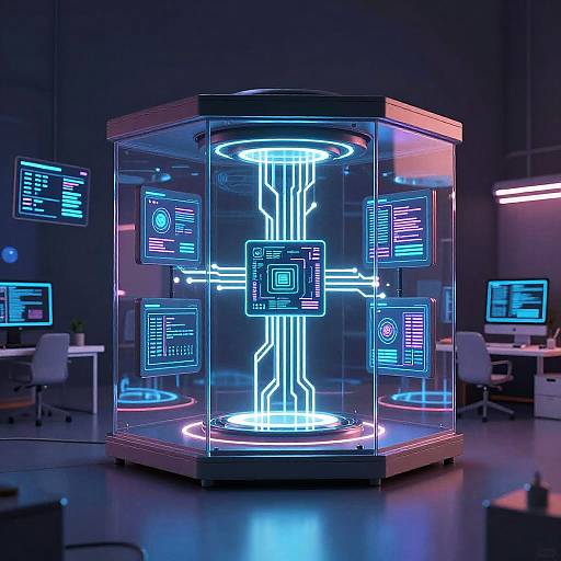 Futuristic PC in Minimalistic Glass Cube