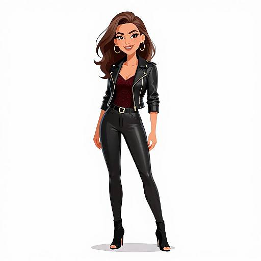 Edgy Chic Woman in Leather Fashion