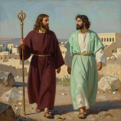 Religious Men Walking in Ancient Middle East