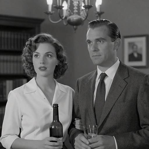 Vintage Elegance: A Timeless Black and White Scene