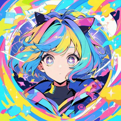 Vibrant Anime Portrait of a Spunky Girl