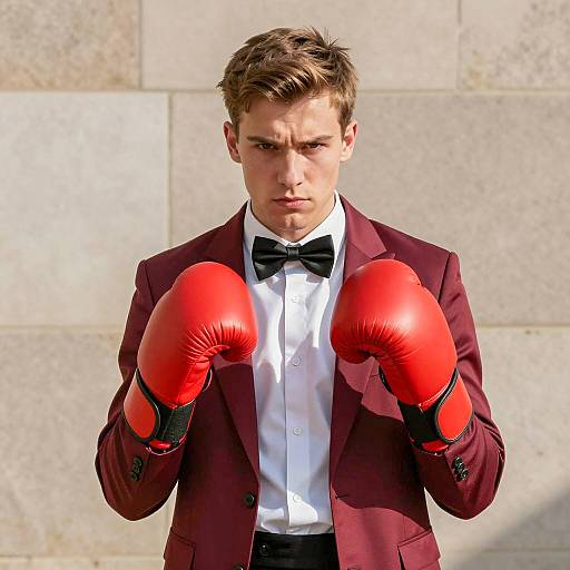 Serious Boxer in Halloween Costume Portrait