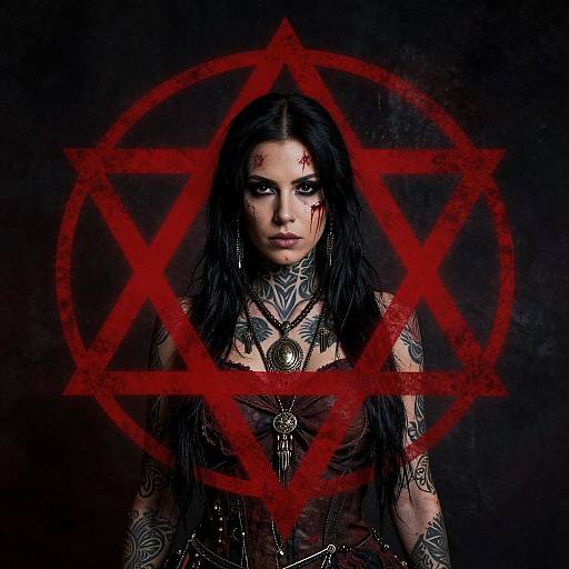 Mystical Woman with Dark Symbolism