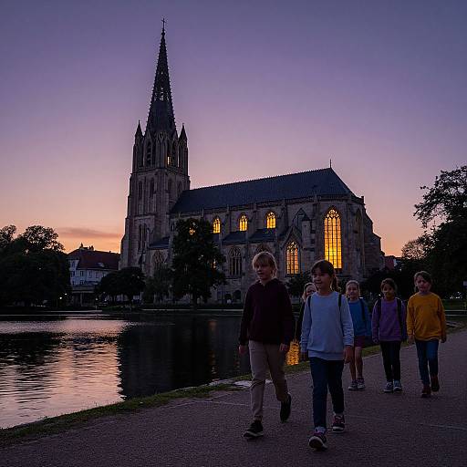 Twilight Cathedral by Tranquil Lake