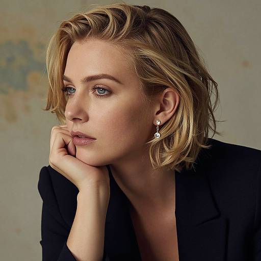 Blonde Woman in Dark Blazer