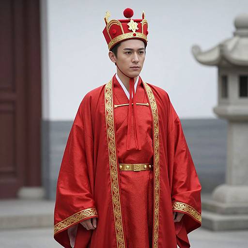Man in Red King Costume