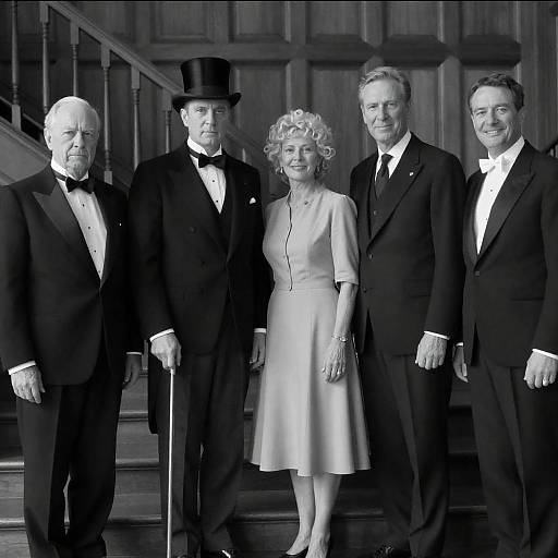 Elegant Formal Gathering in Monochrome