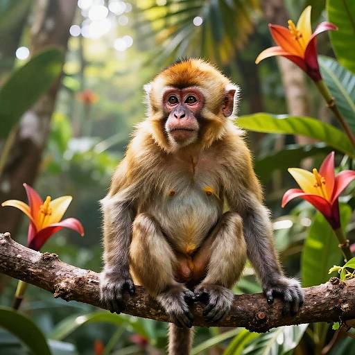 Playful Monkey with Blonde Wig
