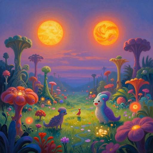 Serene Alien Garden at Twilight