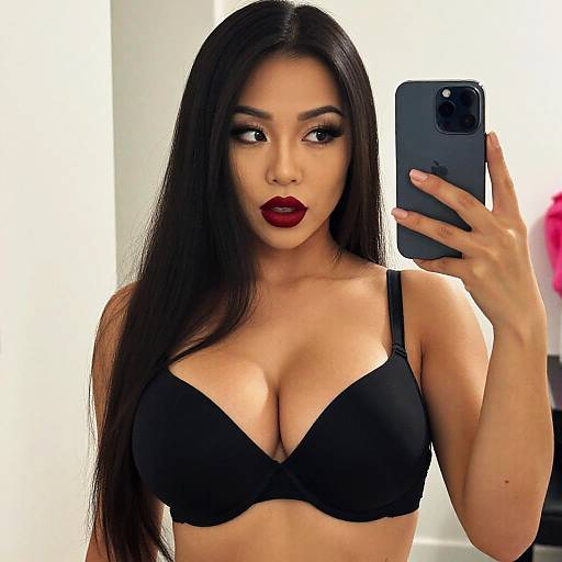 Asian Woman Mirror Selfie