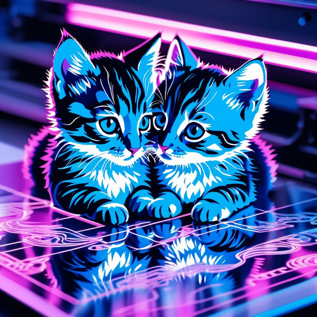 Adorable Kitten Twins in Soft Lighting