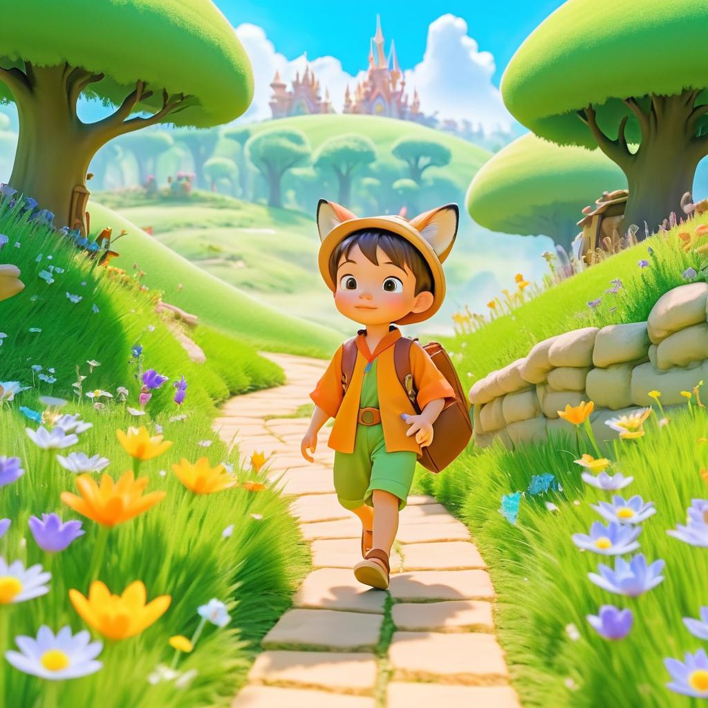 Brave Boy's Magical Meadow Adventure