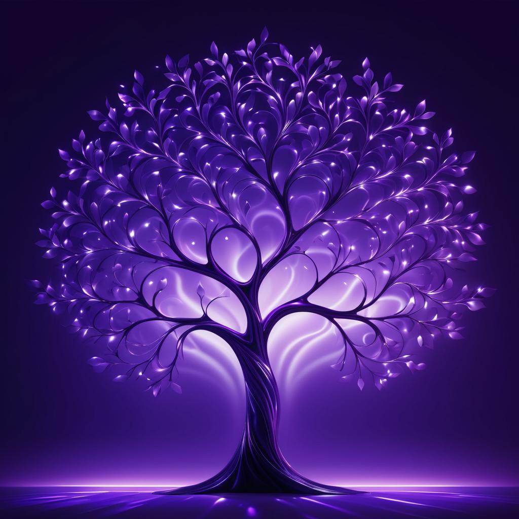 Surreal Purple Tree Light Artwork