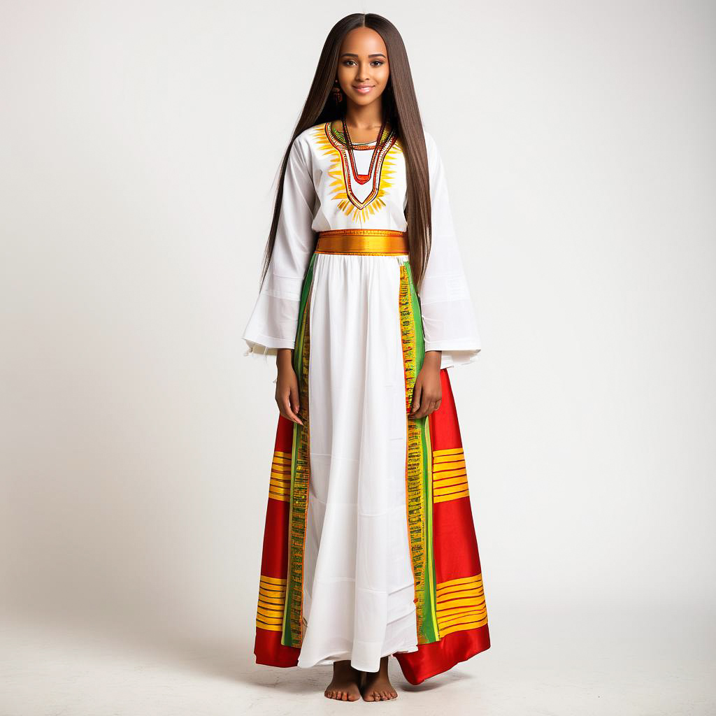 Proud Ethiopian Girl in Traditional Attire